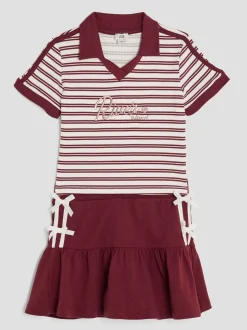 River Island Red Girls Bow Polo Shirt and Skirt Set