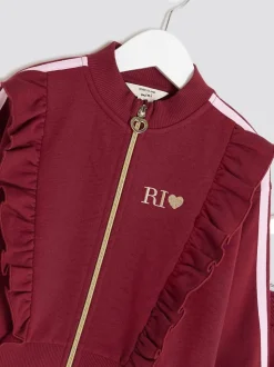 River Island Red Girls Frill Tracksuits Set