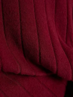 River Island Red Long Sleeve Cosy Rib T-Shirt & Wide Leg Trousers Set