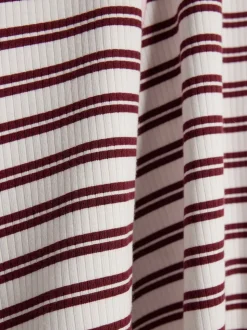 River Island Red Long Sleeve Stripe Polo Dress