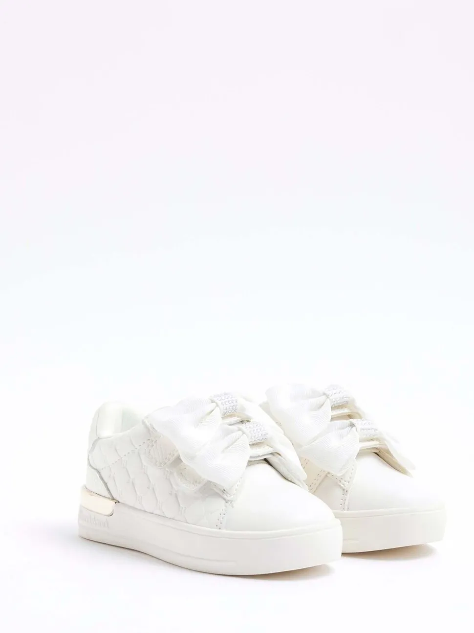 River Island White Bow Trainers