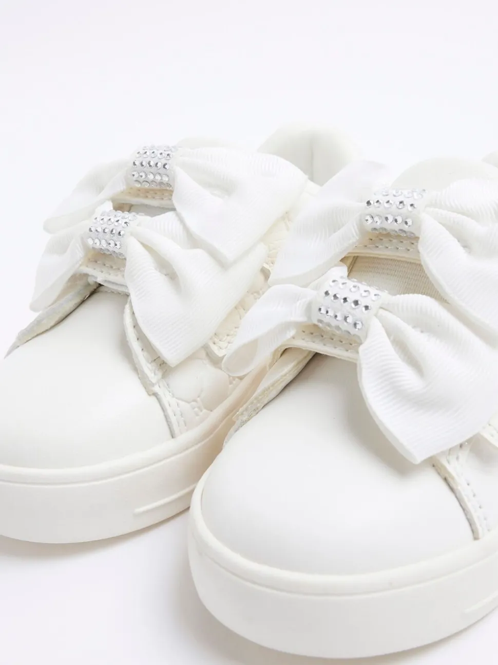 River Island White Bow Trainers