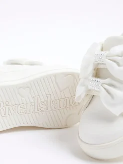 River Island White Bow Trainers