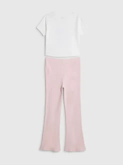 River Island White Cherry Demure Baby T-Shirt & Kickflare Set