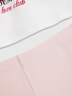 River Island White Cherry Demure Baby T-Shirt & Kickflare Set