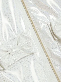 River Island White Girls Glitter Rain Trench Coat