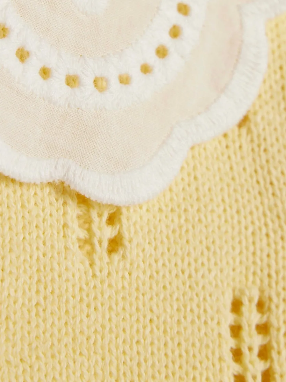 River Island Yellow Broderie Daisy Knitted Cardigan & Leggings Set
