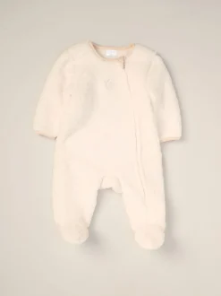 Rock-A-Bye Baby Boutique Baby Borg White Pramsuit and Comforter Set