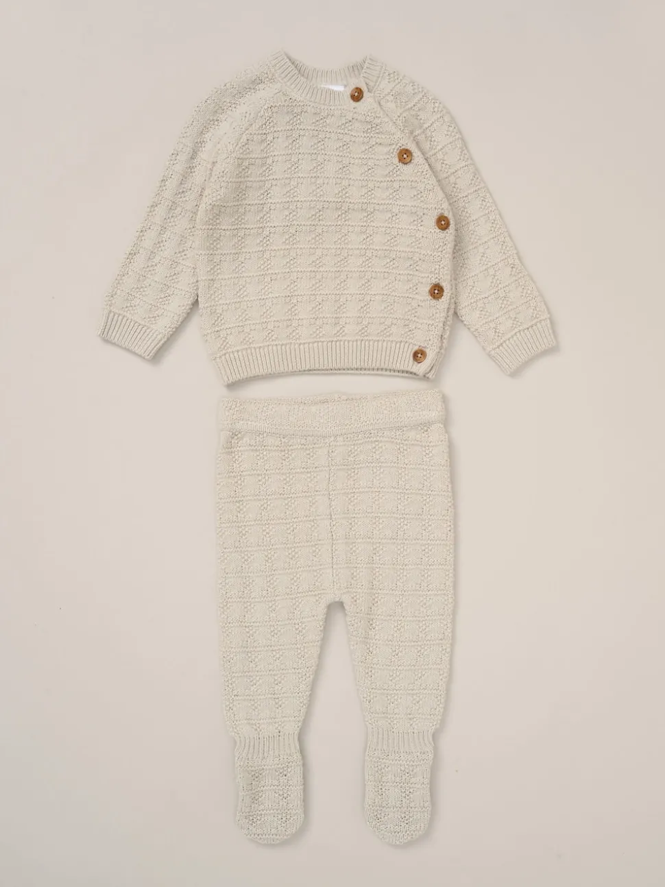 Rock-A-Bye Baby Boutique Baby Grey Knit Cardigan and Footed Leggings Set