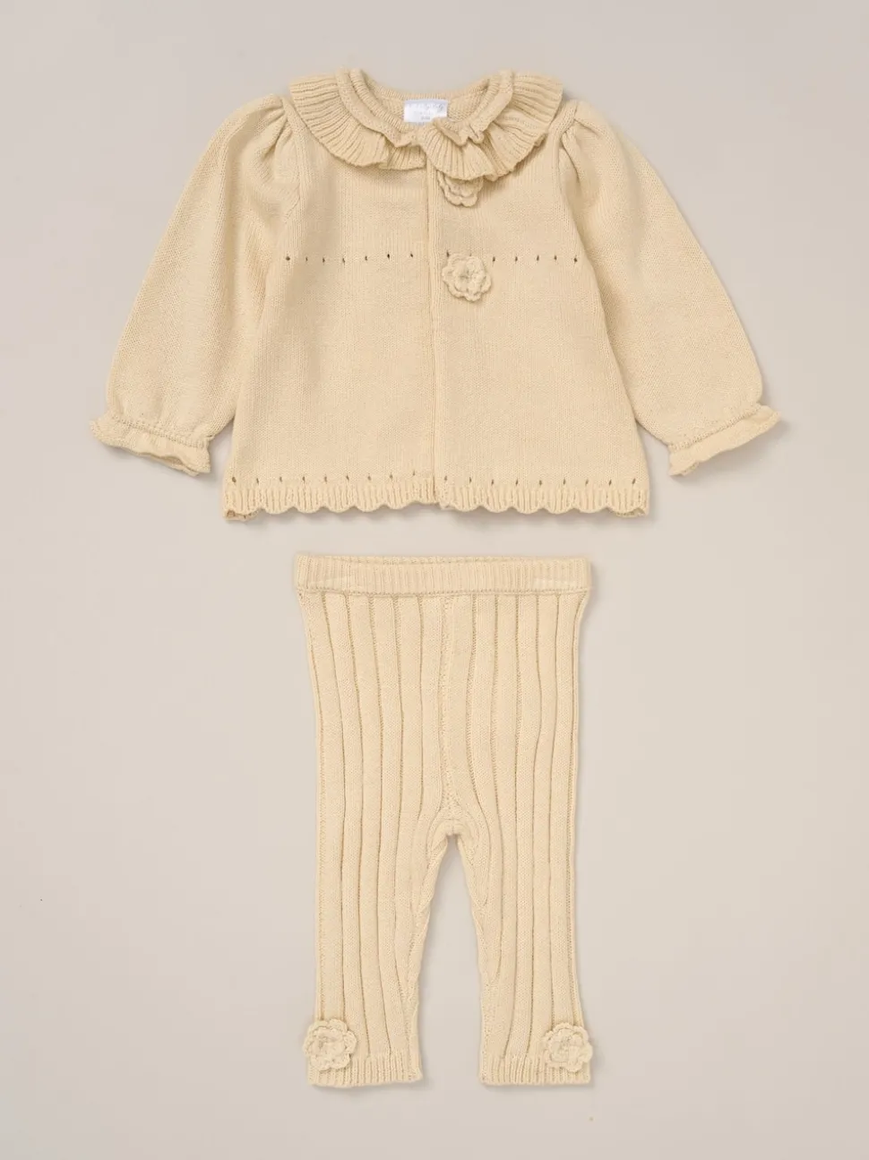 Rock-A-Bye Baby Boutique Baby Knit White Cardigan and Leggings Set