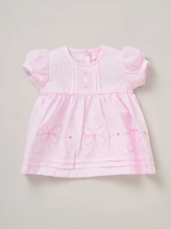 Rock-A-Bye Baby Boutique Cotton Dress Knickers and Bow Headband Outfit Set