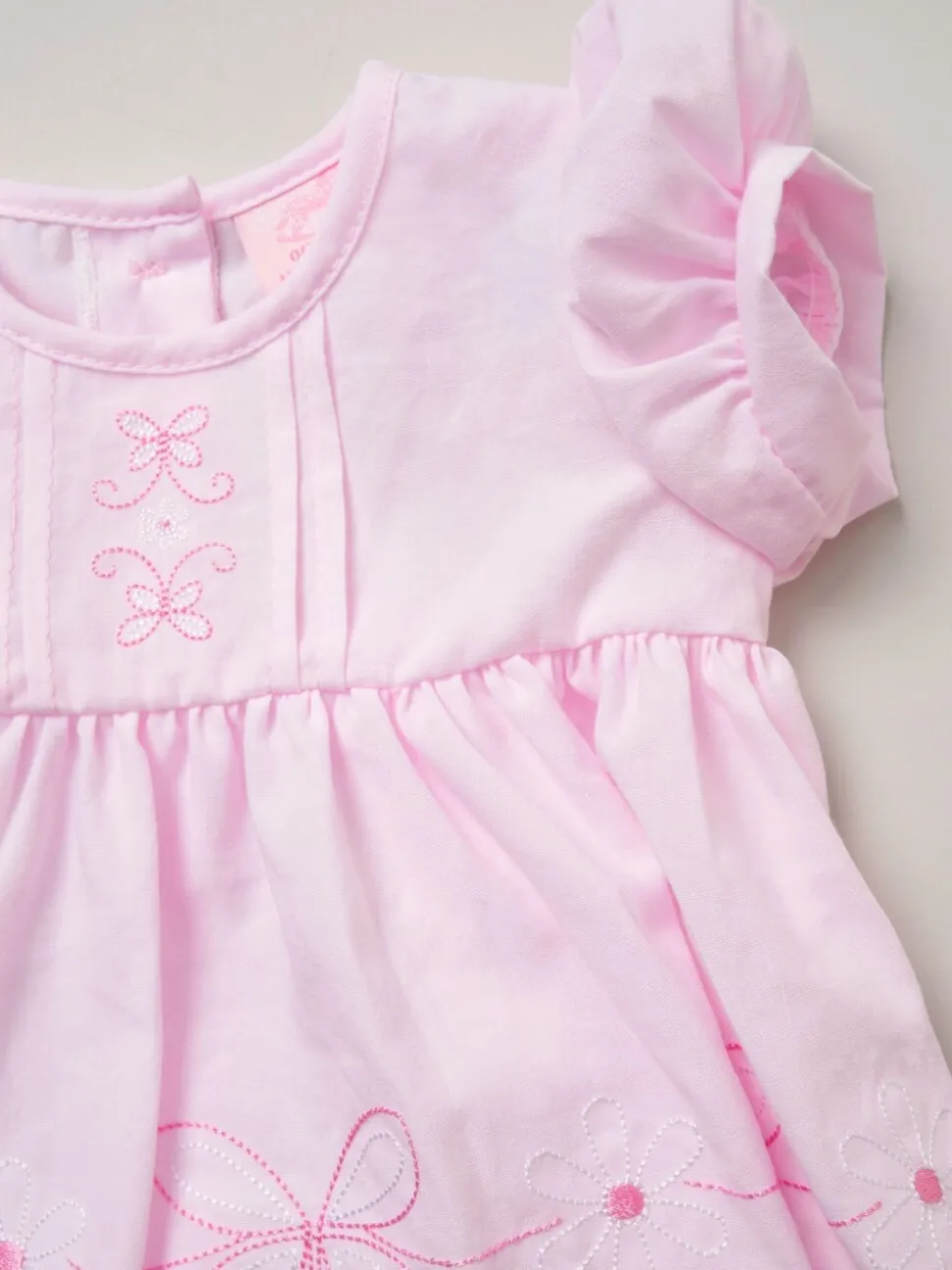 Rock-A-Bye Baby Boutique Cotton Dress Knickers and Bow Headband Outfit Set