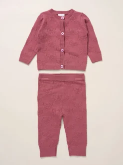 Rock-A-Bye Baby Boutique Pink Baby Knit Cardigan and Leggings Set