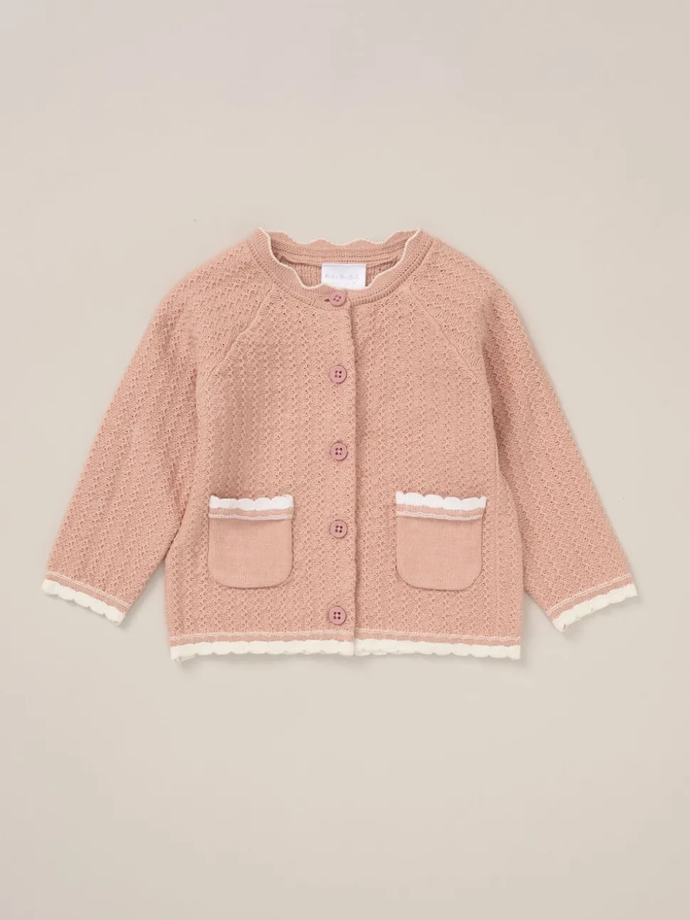 Rock-A-Bye Baby Boutique Pink Cardigan Woven Dobby Shorts Headband and Tights Outfit Set