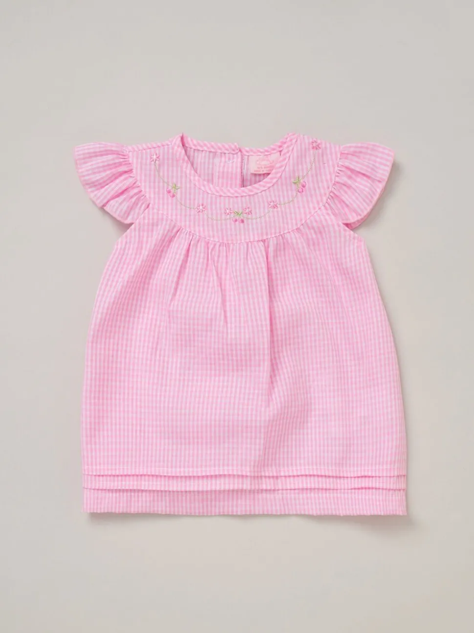 Rock-A-Bye Baby Boutique Pink 100% Cotton Dress Knickers and Bow Headband Outfit Set