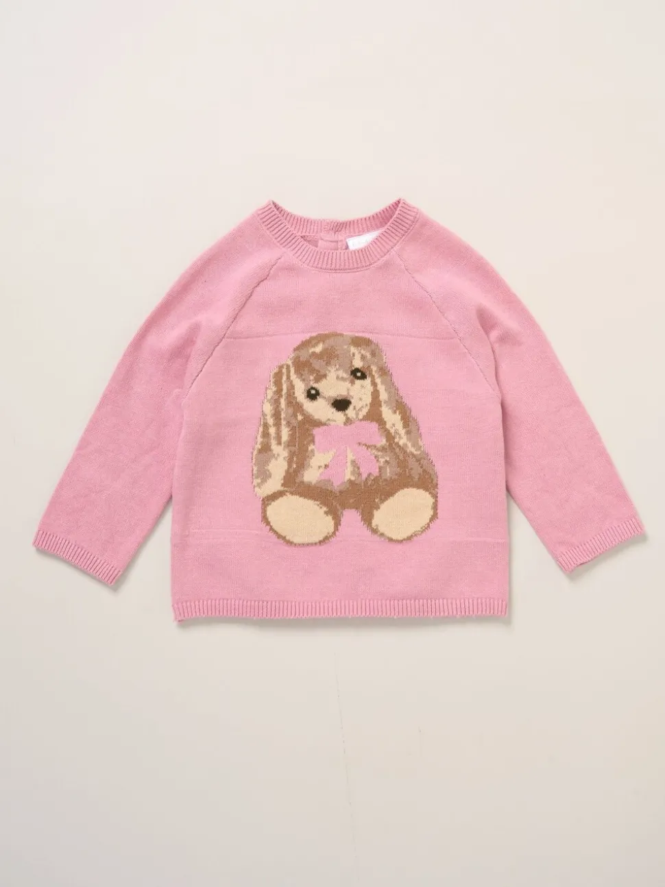 Rock-A-Bye Baby Boutique Pink True Knit Bunny Jumper and Footed Trousers Outfit Set