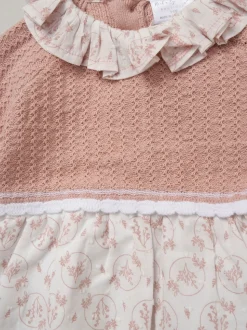Rock-A-Bye Baby Boutique Pink True Knit Woven Dress & Headband Outfit Set
