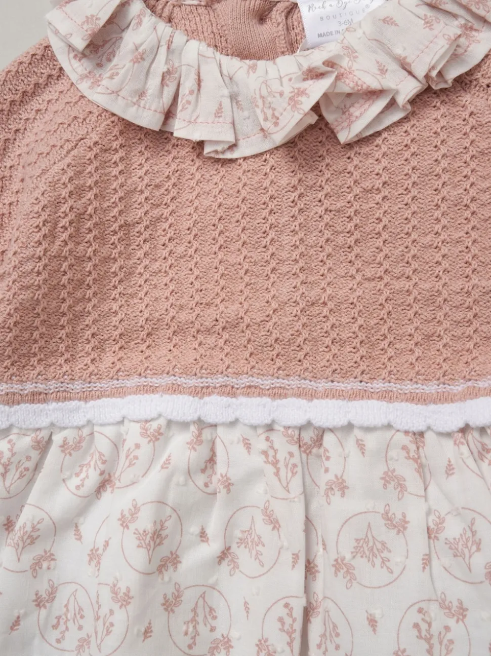 Rock-A-Bye Baby Boutique Pink True Knit Woven Dress & Headband Outfit Set