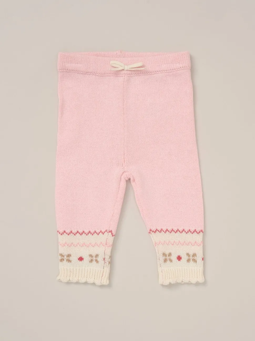 Rock-A-Bye Baby Boutique Pink True Knit Fairisle Pattern Cardigan And Trousers Outfit Set