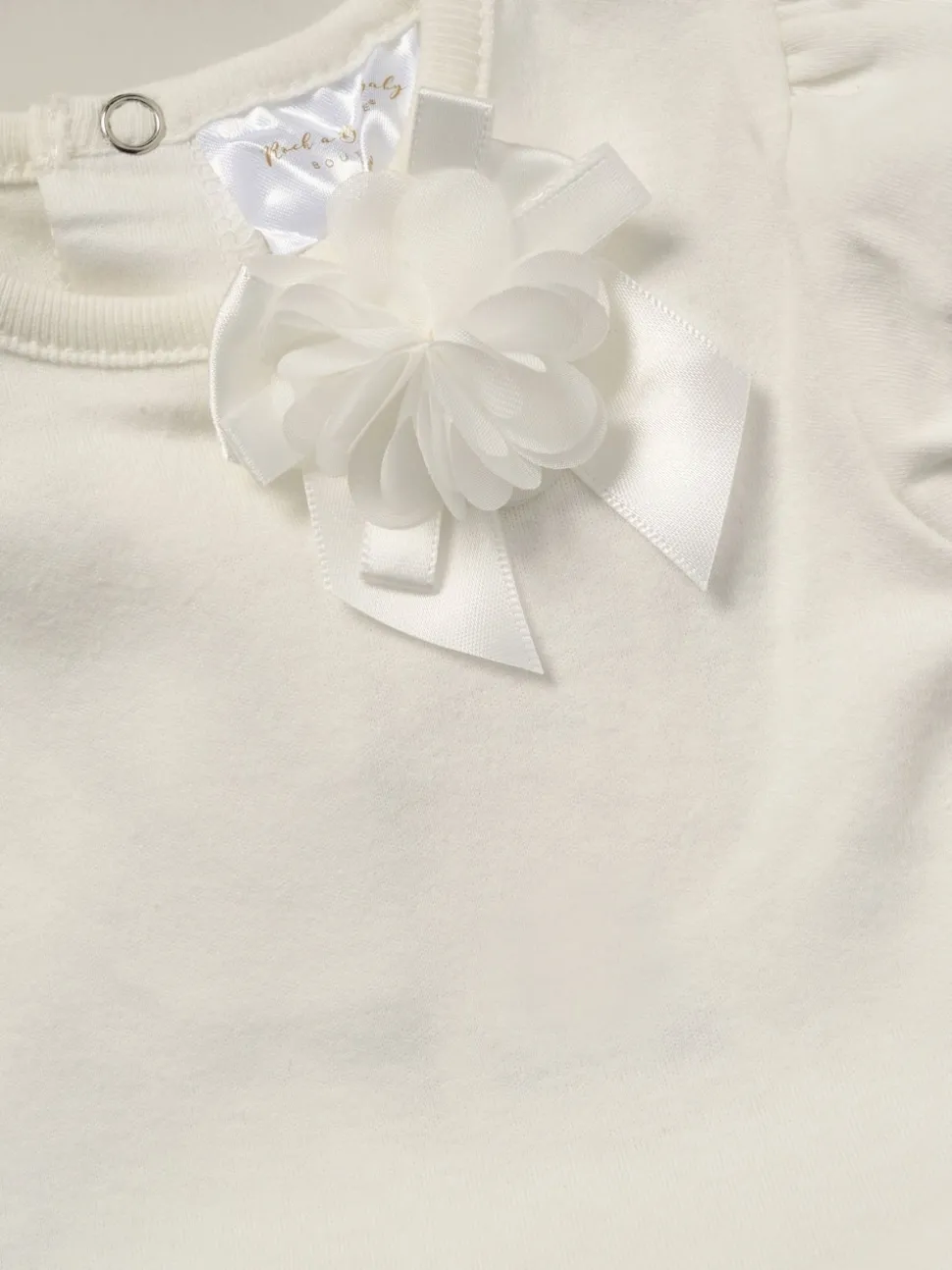 Rock-A-Bye Baby Boutique Rose Ribbon Detail Tutu White Bodysuit and Headband Outfit Set
