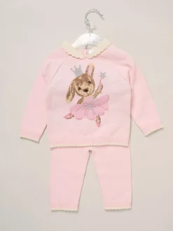 Rock-A-Bye Baby Boutique True Knit Bear Jumper and Trousers Outfit Set