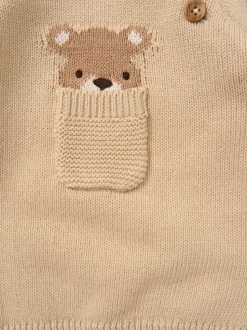 Rock-A-Bye Baby Boutique True Knit Brown Cardigan Trousers Outfit Set