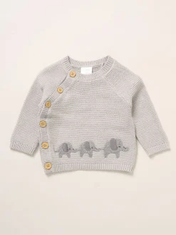 Rock-A-Bye Baby Boutique True Knit Elephant Cardigan And Footed Trousers Outfit Set