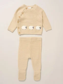 Rock-A-Bye Baby Boutique True Knit Elephant Cardigan And Footed Trousers Outfit Set