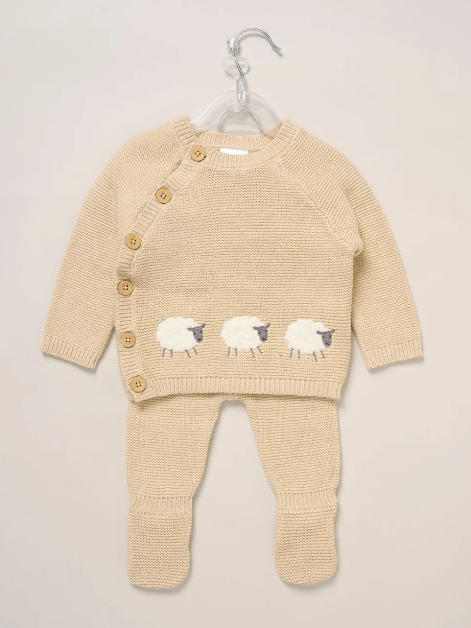 Rock-A-Bye Baby Boutique True Knit Elephant Cardigan And Footed Trousers Outfit Set