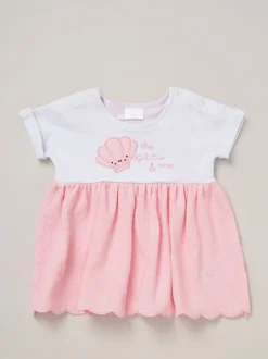 Rock-A-Bye Baby Boutique Waffle 100% Cotton Dress and Headband Outfit Set