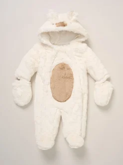 Rock-A-Bye Baby Boutique White Bear Pramsuit