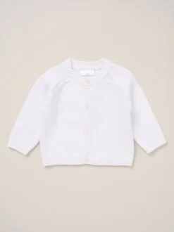 Rock-A-Bye Baby Boutique White Cardigan with Embroidery Back Detail