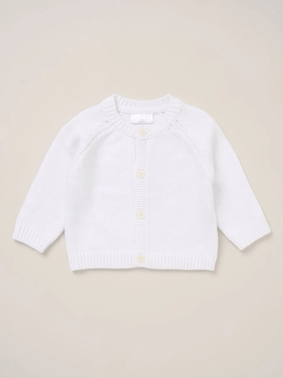 Rock-A-Bye Baby Boutique White Cardigan with Embroidery Back Detail