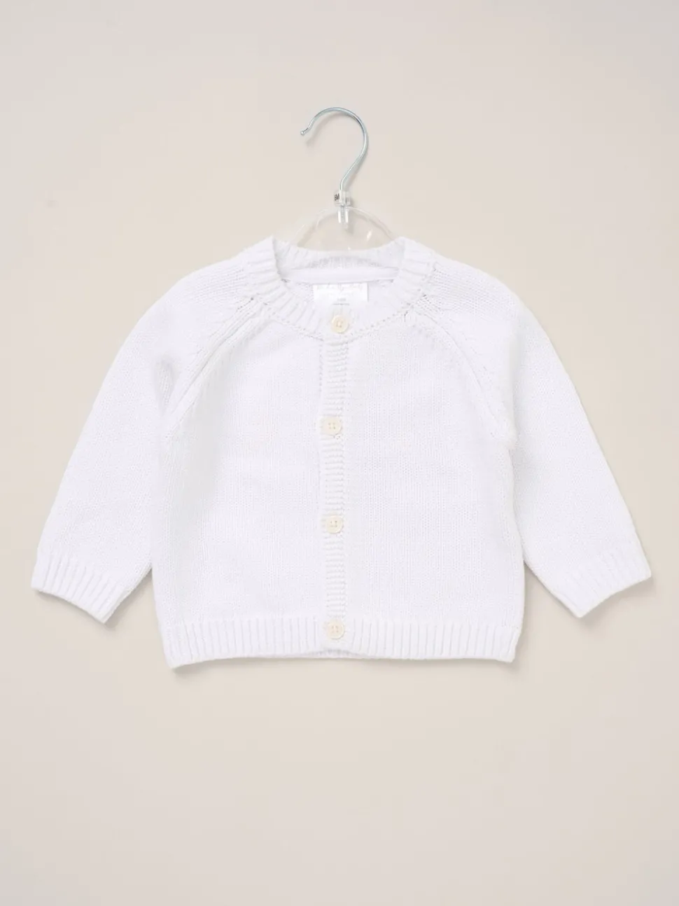 Rock-A-Bye Baby Boutique White Cardigan with Embroidery Back Detail