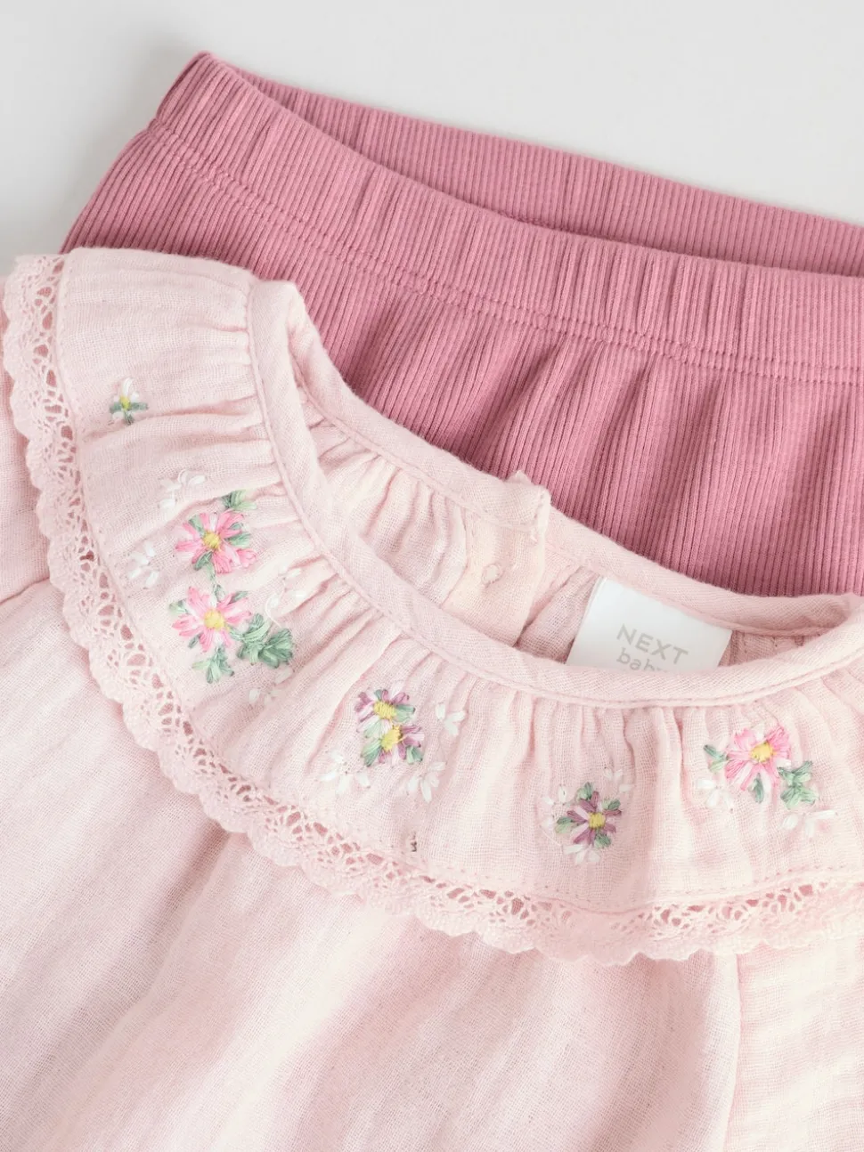 Rose Pink Long Sleeve Baby Top and Leggings 2 Piece Set (0mths-2yrs)