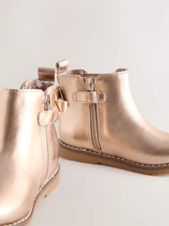 Rose Gold Standard Fit (F) Chelsea Ankle Boots