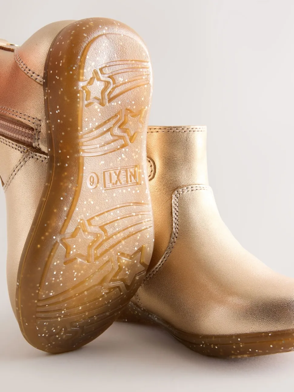 Rose Gold Standard Fit (F) Leather Chelsea Ankle Boots