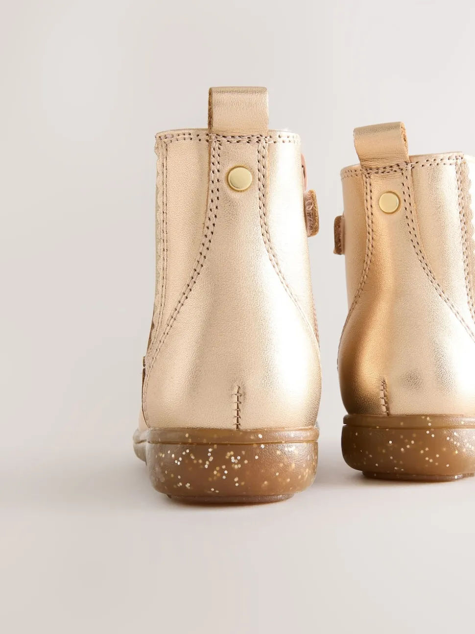 Rose Gold Standard Fit (F) Leather Chelsea Ankle Boots