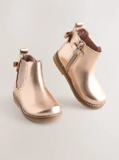 Rose Gold Wide Fit (G) Chelsea Ankle Boots