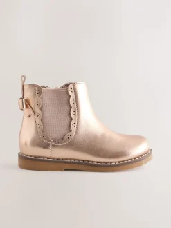 Rose Gold Wide Fit (G) Chelsea Ankle Boots