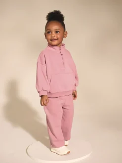 Rose Pink Quarter Zip Sweatshirt (3mths-7yrs)
