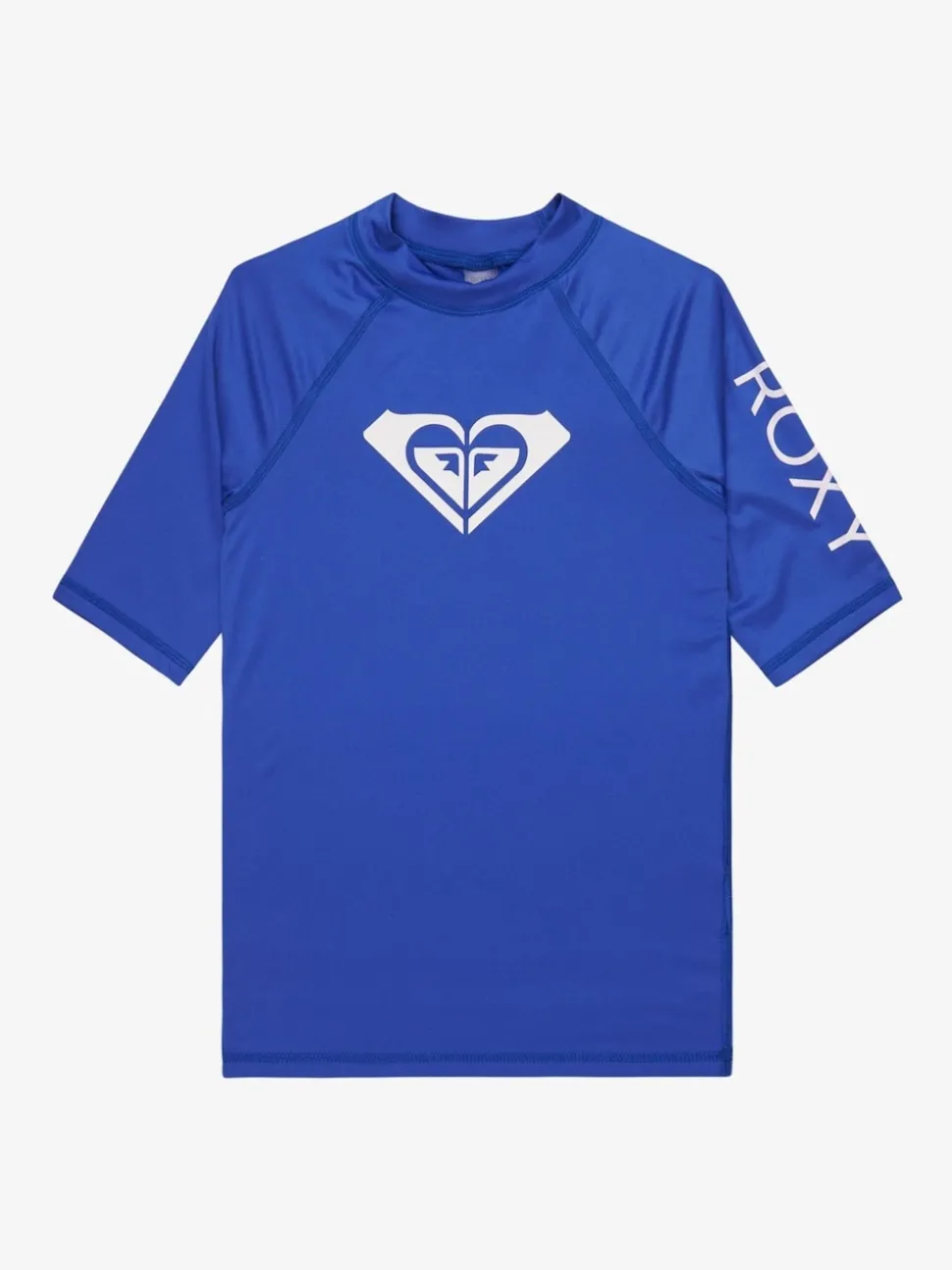 Roxy Blue Girls Wholehearted Short Sleeve Logo Rash Vest