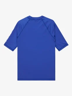 Roxy Blue Girls Wholehearted Short Sleeve Logo Rash Vest