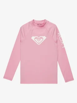 Roxy Lilac Purple Girls Wholehearted Long Sleeve Logo Rash Vest
