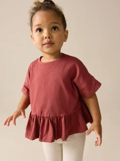 Rust Brown Short Sleeve Peplum T-Shirt (3mths-7yrs)