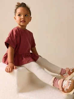 Rust Brown Short Sleeve Peplum T-Shirt (3mths-7yrs)