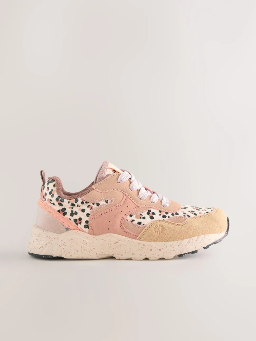 Rust Orange Leopard Print Standard Fit (F) Lace-Up Colourblock Trainers