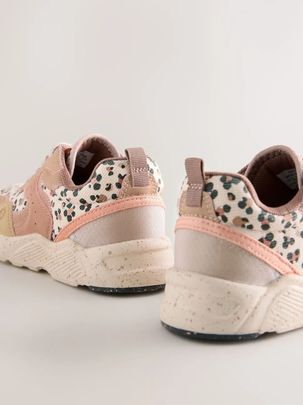 Rust Orange Leopard Print Wide Fit (G) Lace-Up Colourblock Trainers