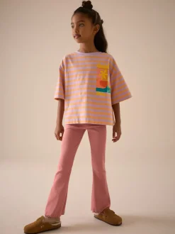 Rust Pink 1 Pack Rib Flare Leggings (3-16yrs)