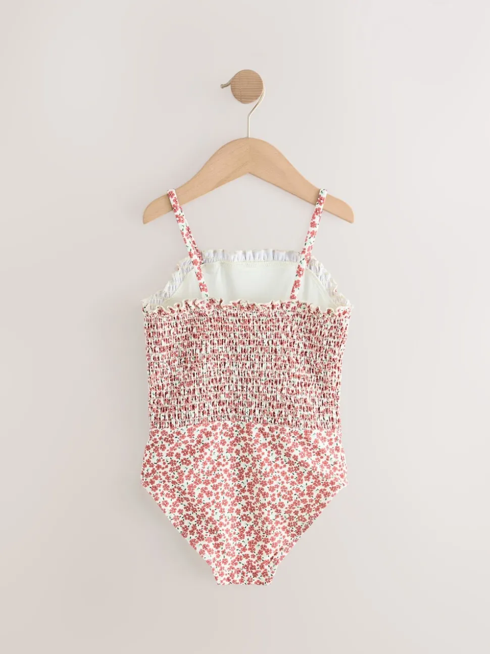 Rust Red Ditsy Shirred Swimsuit (3-16yrs)